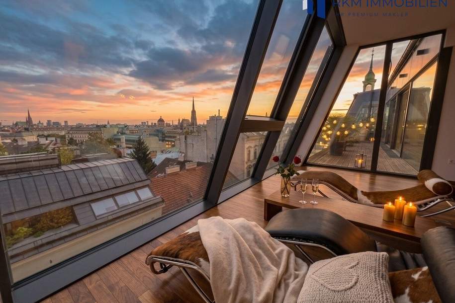 Luxuriöses DG-Penthouse 235m², 5 Zimmer, 5 Terrassen, Erstbezug im 1080 Wien!, Wohnung-kauf, 3.980.000,€, 1080 Wien 8., Josefstadt