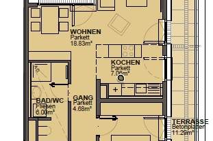Ab sofort - 2 Zimmer Neubauhit mit 2 Freiflächen - grüne Oase vor der Haustür, Wohnung-miete, 960,45,€, 1210 Wien 21., Floridsdorf