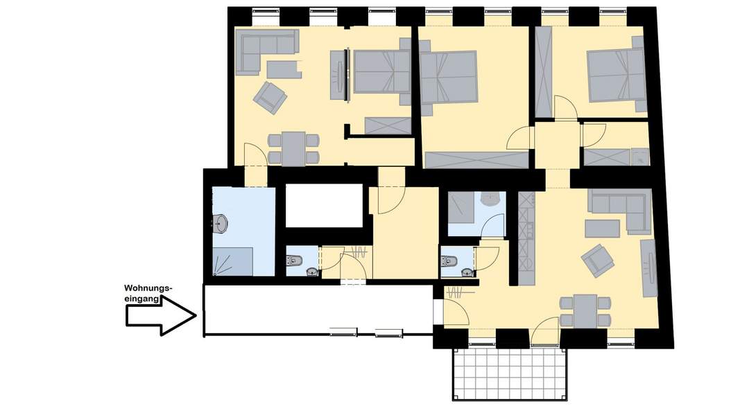 Gangteil ist Teil der Wohnung! Idealer Grundriss für eine anspruchsvolle Familie!