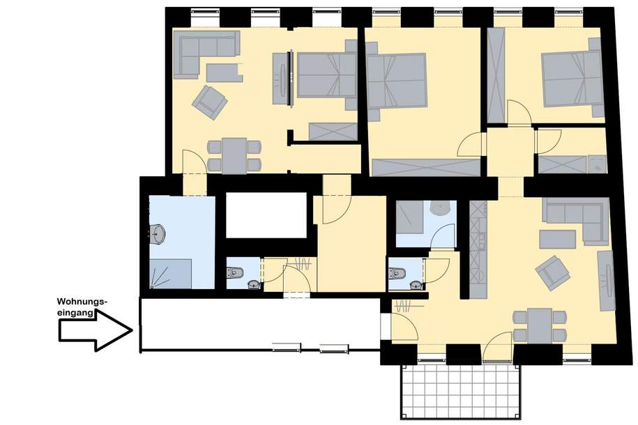 Gangteil ist Teil der Wohnung! Idealer Grundriss für eine anspruchsvolle Familie!, Wohnung-kauf, 799.000,€, 1180 Wien 18., Währing