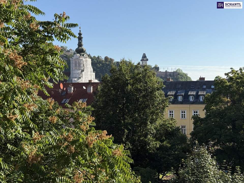 Traumhafte 3-Zimmer-Wohnung in Graz mit Schlossberg-Blick in idyllischer Ruhelage!