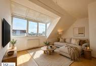 Hell, klimatisiert, großzügig - 2-Zimmer-Dachgeschosstraum in ruhiger Seitenstraße des 10. Bezirks - mit allgemeiner Dachterrasse