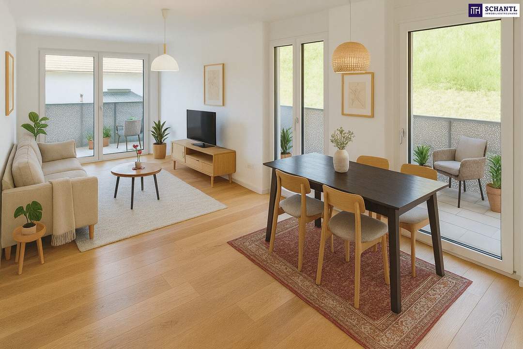 FRÜHJAHRSAKTION!! Zwischen Wienerwald und Weltstadt. Lebens(t)raumerfüller im Wienerwald! TOP Neubauwohnung mit viel Freiraum! Traumhafte Rundum-Terrasse + Ideale Raumaufteilung + Grün wohin das Auge reicht + Luftwärmepumpe!