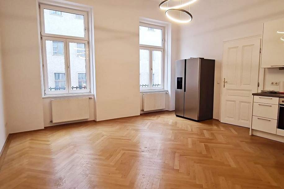 AUGARTEN-NÄHE, 48 m2 Altbau, Wohnküche, 1 Zimmer, Wannenbad, Parketten, 2. Liftstock, Rembrandtstraße, Wohnung-miete, 856,20,€, 1020 Wien 2., Leopoldstadt