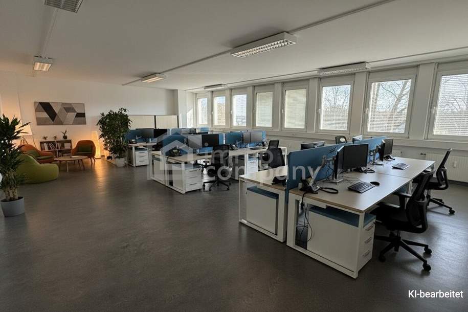 Viel Raum, viel Licht – 90 m² Büro in verkehrsgünstiger Lage, Gewerbeobjekt-miete, 730,00,€, 2751 Wiener Neustadt(Land)