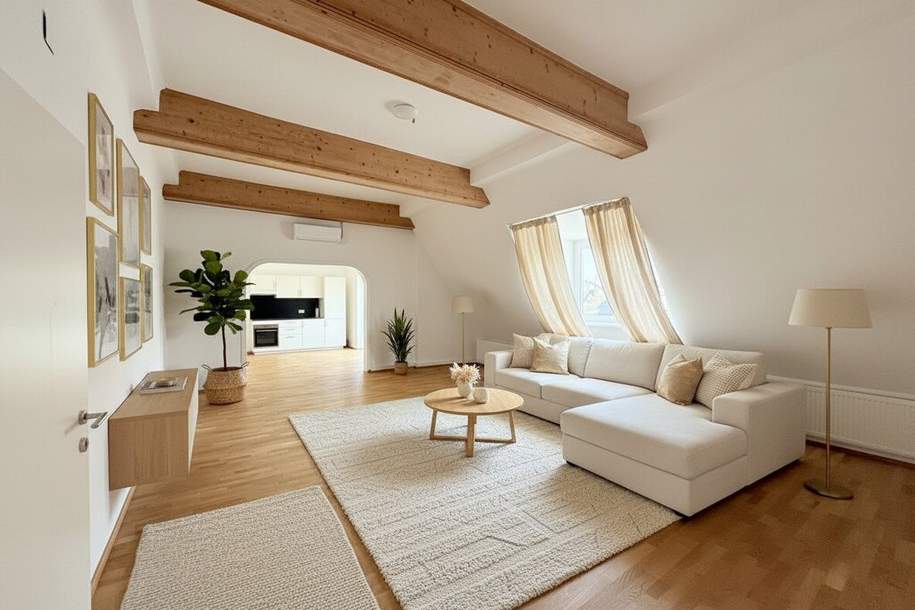 1080! UNBEFRISTET! 5 ZIMMER ! Schönes und frisch saniertes DG mit Balkon!, Wohnung-miete, 3.784,28,€, 1080 Wien 8., Josefstadt