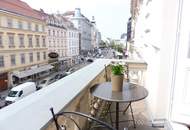 Prachtvolle Beletage mit Balkon in Bestlage am Rochusmarkt! Komplett möbliert.