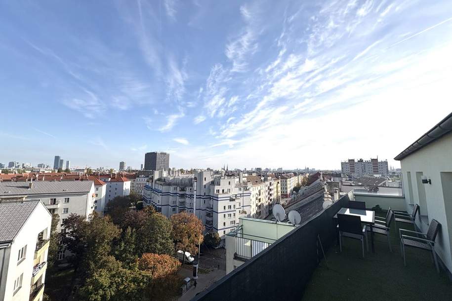 Dachgeschosswohnung ohne Schrägen I 26 m² Panoramaterrasse I Klimaanlage I Separater Küche, Wohnung-kauf, 549.000,€, 1200 Wien 20., Brigittenau