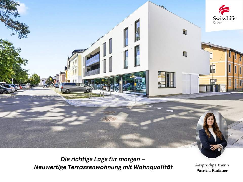 Wohnkomfort pur: Neuwertige 2- oder 3-Zimmer-Wohnung mit West-Eckterrasse & Stellplatz