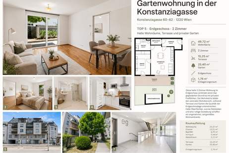 ++ NEU am MARKT ++ ZWEI Zimmer mit GARTEN und TERRASSE, Wohnung-kauf, 295.000,€, 1220 Wien 22., Donaustadt