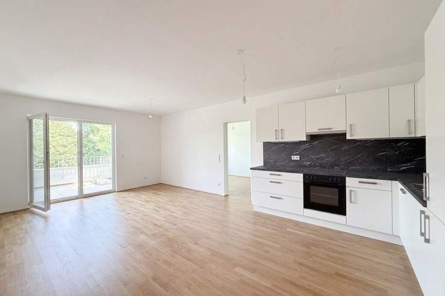 Grünruhelage in Oberlaa - Provisionsfreie Zweizimmerwohnung mit Balkon und Garagenplatz, Wohnung-kauf, 420.000,€, 1100 Wien 10., Favoriten