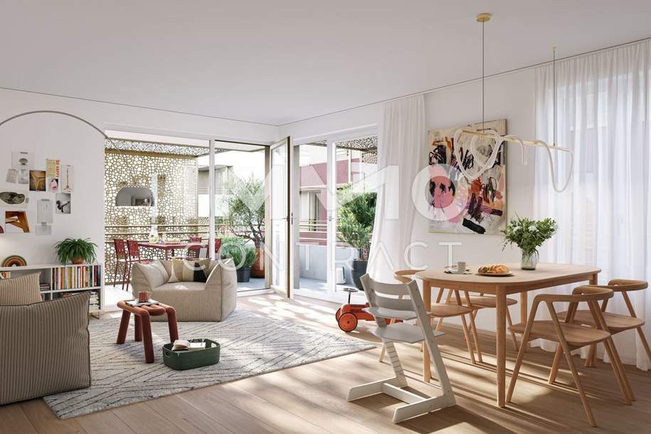 City Garden: Sonnige Vierzimmer-Wohnung mit weitläufigem Gartenblick (PROVISIONSFREI), Wohnung-kauf, 568.000,€, 1230 Wien 23., Liesing