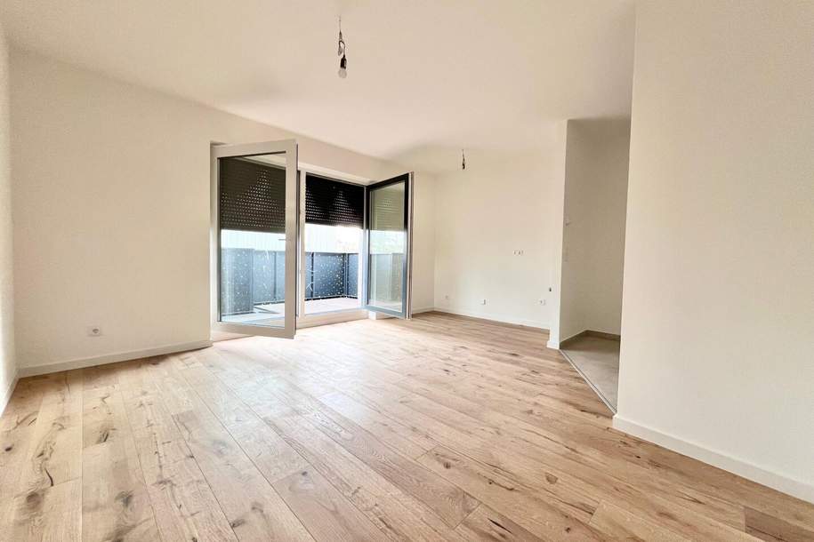 NÄHE U2: ERSTBEZUG IN GRÜNRUHELAGE I Balkon, Terrasse oder Garten I Aufzug I Fußbodenheizung &amp; Kühlung I Luft-Wasser-Wärmepumpe I elektrische Raffstores, Wohnung-kauf, 230.000,€, 1220 Wien 22., Donaustadt