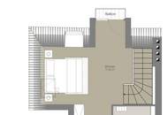 BEZUGSFERTIG // 2 Zimmer Duplex-DG-Wohnung mit Balkon // Klima, Luft-Wärme-Pumpe, Außenbeschattung