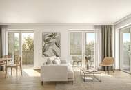 Neubau - Erstbezug, XL-Balkon (18 m²) mit Zugang vom Wohn- u. Schlafzimmer, hochwertige Ausstattung inkl. Deckentemperierung, Fußbodenheizung