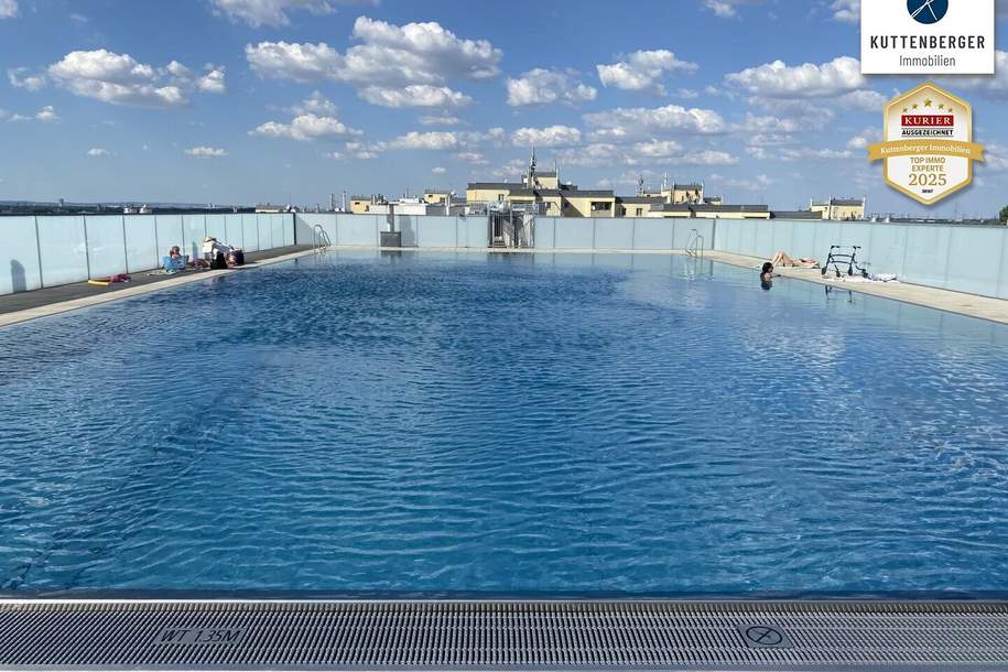 Möbliertes Terrassen DG-Appartement mit SUPER Pool, Garage, inkl. Heizung, Wohnung-miete, 1.349,00,€, 1110 Wien 11., Simmering