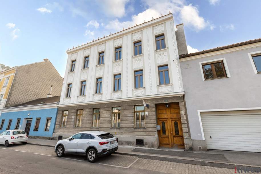 Fast bestandsfrei – attraktives Gründerzeithaus mit aufrechter Baubewilligung für DG-Ausbau und Hof-Zubau, Gewerbeobjekt-kauf, 1.400.000,€, 1210 Wien 22., Donaustadt