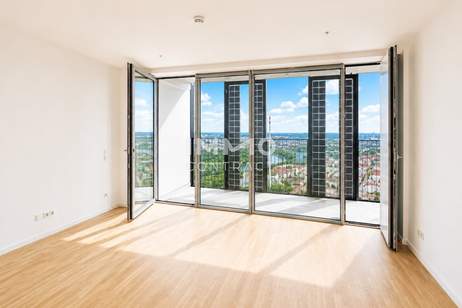 DC2 Tower: 43. Etage - Erstbezug mit 14m2 Loggia – Stilvolle 2-Zimmer-Wohnung, Wohnung-miete, 1.100,00,€, 1220 Wien 22., Donaustadt