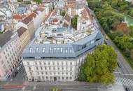 "Exklusives Wohnerlebnis im stilvollen Dachgeschoss mit Donaublick und Garage am Anfang der Rasumofskygasse"