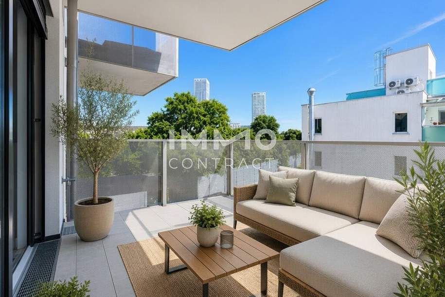 Sonnige 2-Zimmer-Balkonwohnung nahe Alte Donau & U1 – provisionsfreier Erstbezug mit Donauturmblick, Wohnung-kauf, 259.500,€, 1210 Wien 22., Donaustadt