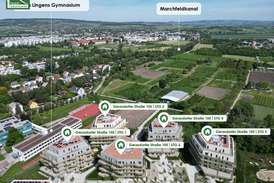 Machen Sie sich und Ihrer Familie eine Freude - hervorragende 4.Zimmer mit Balkon in absoluter Ruhelage - Provisionsfreier Neubau, Wohnung-kauf, 480.000,€, 1210 Wien 22., Donaustadt