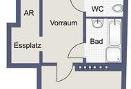 2 Zimmer und ca. 8 m² Terrasse