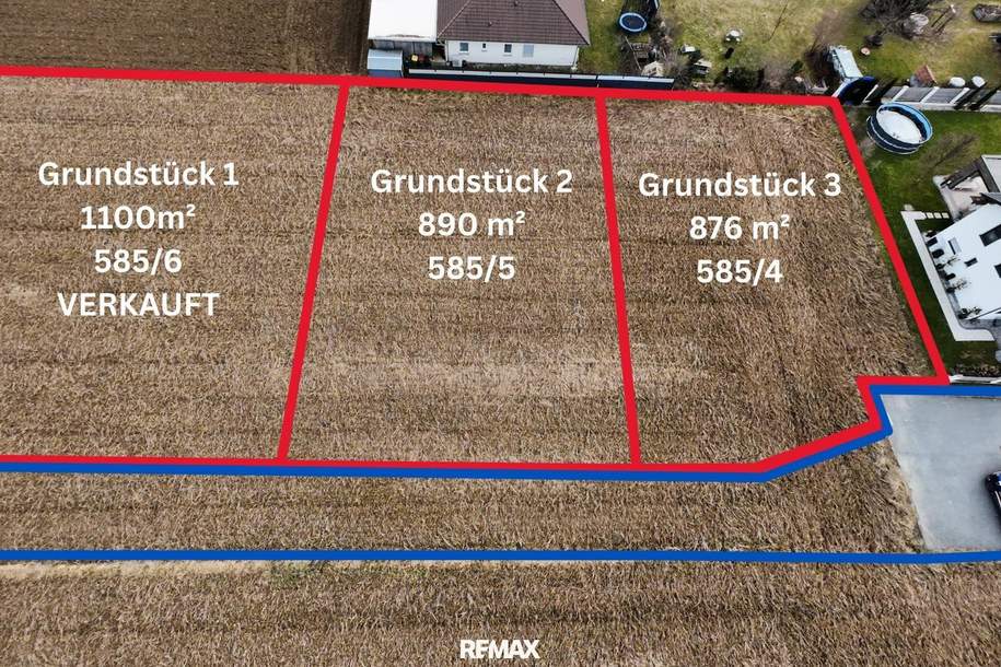 Grundstück Nr 3 mit 876 m² in Top-Lage - Gralla bei Leibnitz zu verkaufen, Grund und Boden-kauf, 156.900,€, 8431 Leibnitz