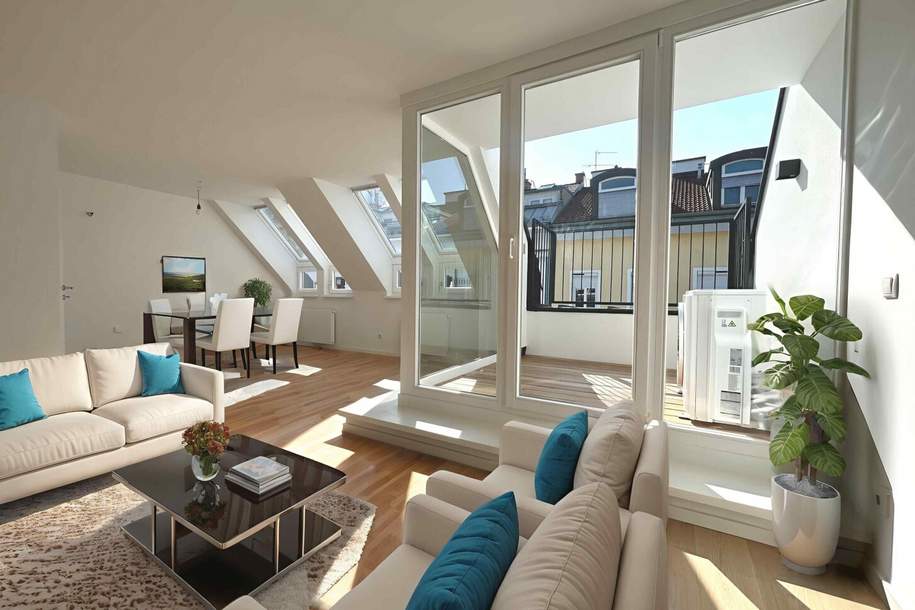 1180! Hochwertig sanierte, sehr schöne DG-Maisonette mit Terrasse und Klimaanlage in toller Lage!, Wohnung-kauf, 599.000,€, 1180 Wien 18., Währing