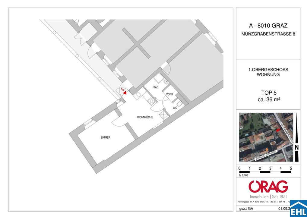 Gemütliche 2-Zimmer-Wohnung in Graz: Gepflegt und top ausgestattet.