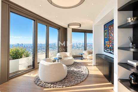 Luxury Residence with breathtaking Skyline Views: 43. Floor DANUBEFLATS Vienna, Wohnung-miete, 5.460,00,€, 1220 Wien 22., Donaustadt