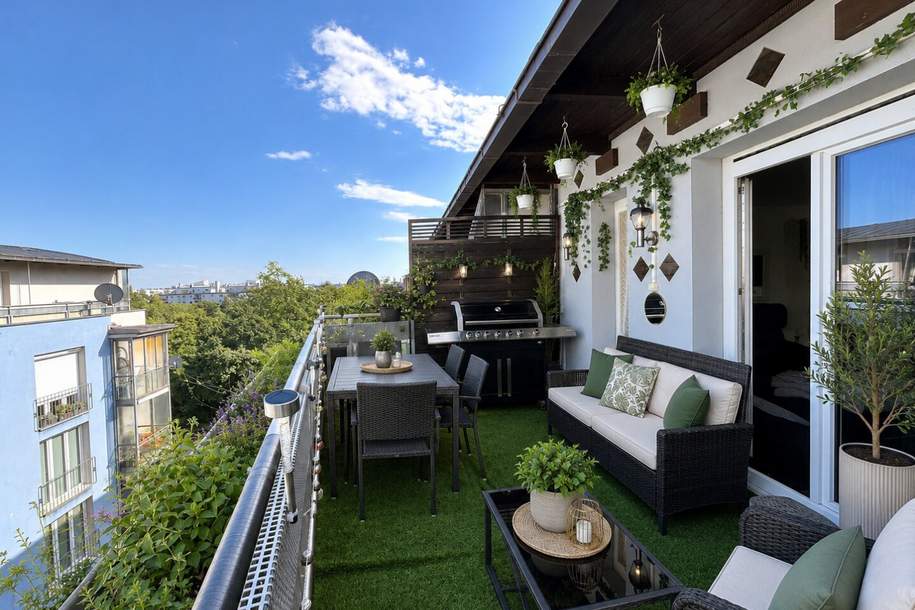 Ruhige Innenhoflage direkt am Marchfeldkanal | Dachterrasse mit herrlichem FERNBLICK | Tiefgaragenstellplatz | U6, Wohnung-kauf, 349.900,€, 1210 Wien 22., Donaustadt