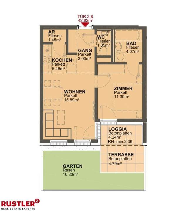 2 Zimmer Wohnung mitTerrasse und Garten - Haustiere erlaubt