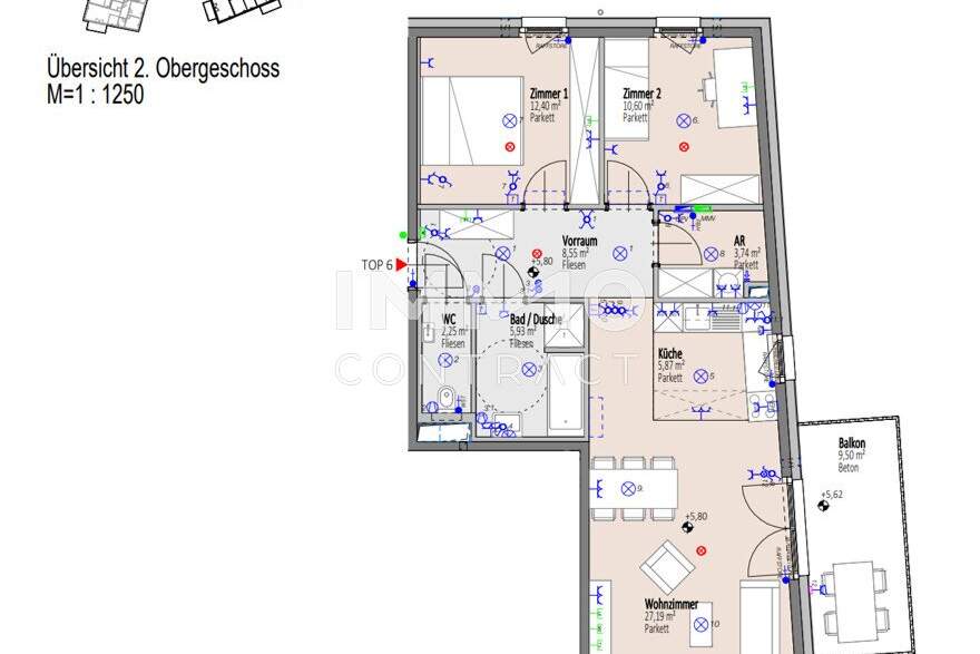 Erstbezugs 3-Zimmer-Wohnung mit großem Ostbalkon im neuen Stadtviertel - provisionsfrei, Wohnung-kauf, 250.900,€, 2700 Wiener Neustadt(Stadt)