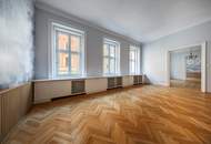 LÄSST JEDES ALTBAU-LIEBHABER-HERZ HÖHER SCHLAGEN: Gesamte BELETAGE mit über 200 qm in Bennogasse!