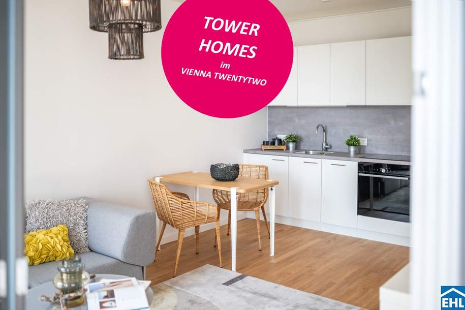 Rooftop Living bei der U1 Kagran – TOWER HOMES, Wohnung-miete, 865,00,€, 1220 Wien 22., Donaustadt