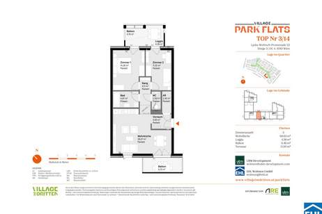 Nachhaltige Investition in eine aufstrebende Umgebung: Die PARK FLATS, Wohnung-kauf, 423.000,€, 1030 Wien 3., Landstraße