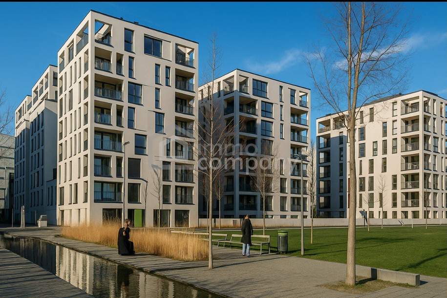 2-Zimmer Wohnung mit Garage inkludiert - Privater Balkon mit Blick ins Grüne-Modern im Nordbahnviertel, Wohnung-kauf, 410.000,€, 1020 Wien 2., Leopoldstadt