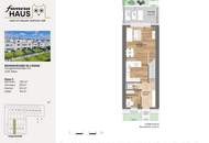Niedrigenergie-Reihenhaus (Ziegelmassivbau) mit 4,5 Zimmern, Eigengarten, Dachterrasse, Keller u. Garagenplatz, provisionsfrei!