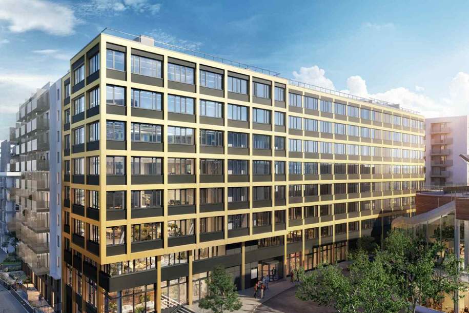 VILLAGE WORKS: Repräsentatives Geschäftslokal im Edelrohbau zu mieten, Gewerbeobjekt-miete, 7.630,61,€, 1030 Wien 3., Landstraße