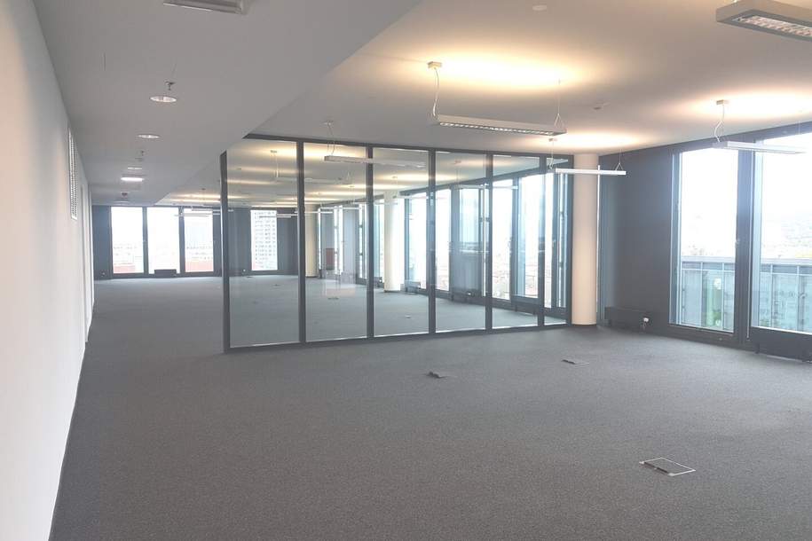RIVERGATE - Moderne Bürofläche im attraktiven Open-Space-Stil und tollem Blick!, Gewerbeobjekt-miete, 28.855,78,€, 1200 Wien 20., Brigittenau