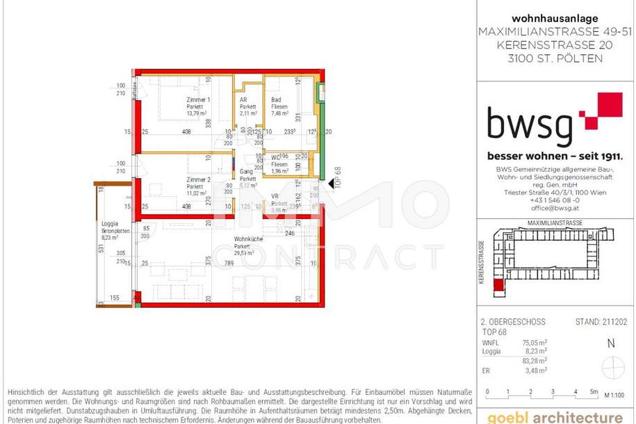 PROVISIONSFREIE Eigentumswohnungen zwischen Landesklinikum und Bahnhof!!, Wohnung-kauf, 287.500,€, 3100 Sankt Pölten(Stadt)