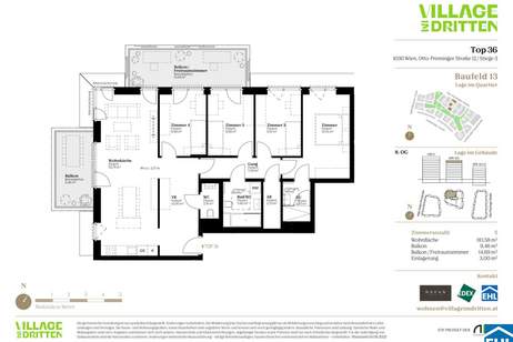 URBAN DAHEIM - VILLAGE IM DRITTEN, Wohnung-kauf, 354.000,€, 1030 Wien 3., Landstraße