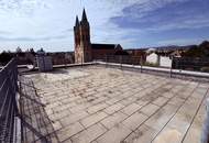 Klimatisierte 3-Zimmer-DG-Wohnung mit 58m² Terrassenfläche und WEITBLICK in der Silbergasse!!!