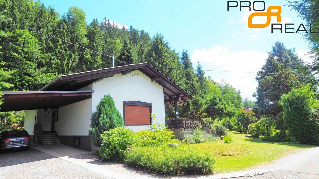 Feldkirchen 2km: Bungalow+ Vollkeller auf großem Park- Grundstück