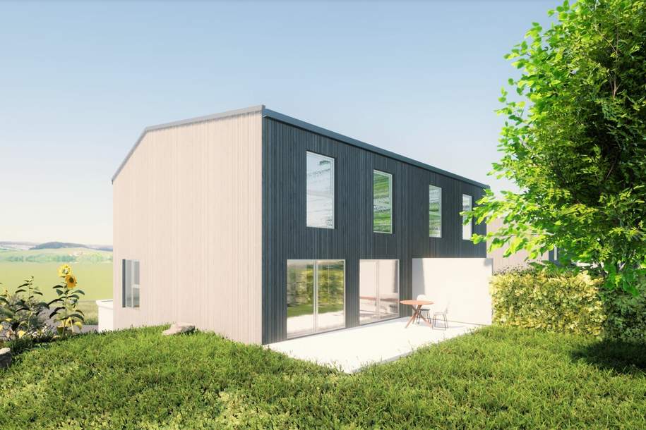 LEISTBARER ARCHITEKTENWOHNTRAUM MIT VIEL LUXUS AUF EIGENGRUND IN HERRLICHER AUSSICHTSLAGE AM FELDRAND BZW. DIREKT AN WEINGÄRTEN ANGRENZEND, Haus-kauf, 491.000,€, 3472 Hollabrunn