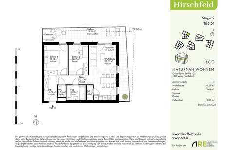 Hirschfeld: Preis nur jetzt und provisionsfrei: Neu, Modern & Leistbar, Wohnung-kauf, 270.000,€, 1210 Wien 22., Donaustadt