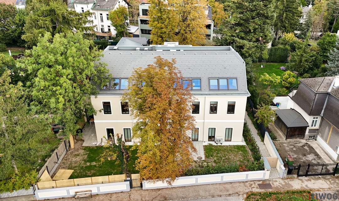 **Architektur, Design mit hochwertigen Materialien und ein durchdachter 3-Zimmer-Grundriss in einer Grünruhelage**