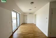 Wohnen im Grünen! Klimatisierte Wohnung mit Weitblick und großer Terrasse in Essling! Lobau und Kirschenallee ums Eck!