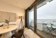 DANUBE FLATS | Vollmöblierte 1,5-Zimmer-Wohnung im 18. Stock mit Wienblick | Pool | Fitness