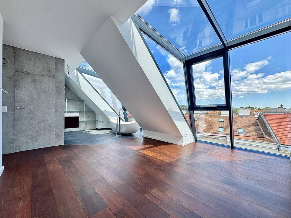 Atemberaubender Fernblick über Wien | Außergewöhnliche Glasflächen | Top-Ausstattung | 2 Terrassen I Nähe Aumannplatz